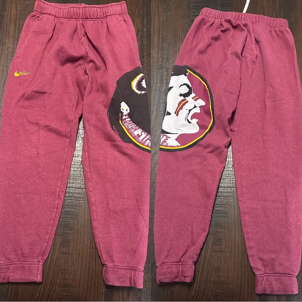 Nike Florida State University Seminoles Fleece Joggers Sweatpants Size Small